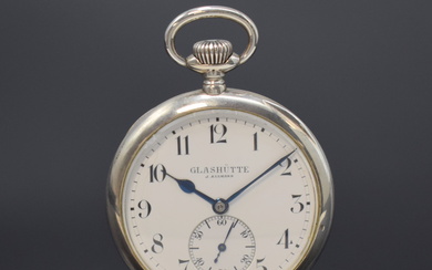 J. ASSMANN Glashütte open face pocket watch in 900/000 silver,...