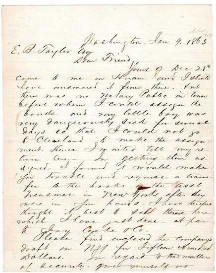 James A. Garfield A Rare War-Dated Heartfelt Letter