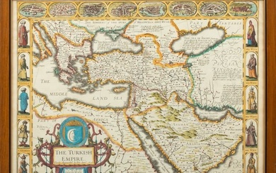 John Speede (English Cartographer, 1552-29) "The Turkish Empire", H 15.7" W 21"