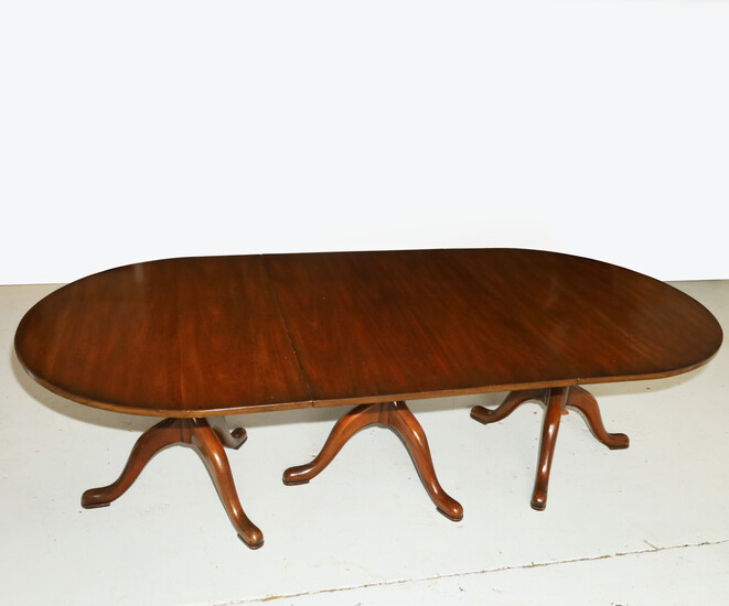Kittinger mahogany triple pedestal dining table