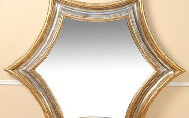 LARGE GOLD & SILVER GILT 6-POINTED STAR MIRROR