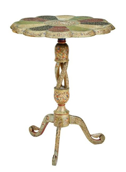 LATE 19TH CENTURY KASHMIR POLYCHROME OCCASIONAL TABLE