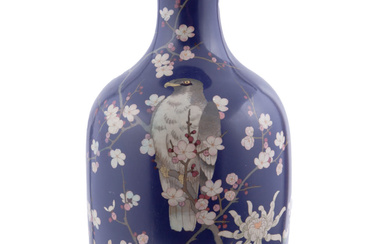 Large Cobalt Japanese Cloisonne Vase