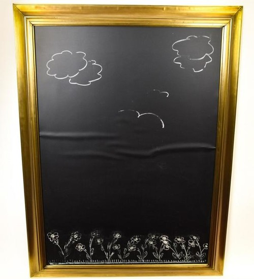 Large Contemporary Brass Toned Framed Chalkboard