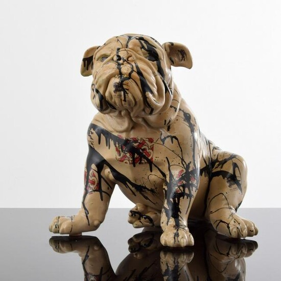 Large Jeff Diamond Burberry Couture Bulldog Sculpture