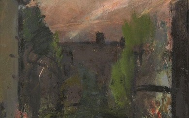 Lisa Wright, British b.1965- Rosey Fingered Dawn; oil on canvas, 55.3 x 55.5 cm (ARR)