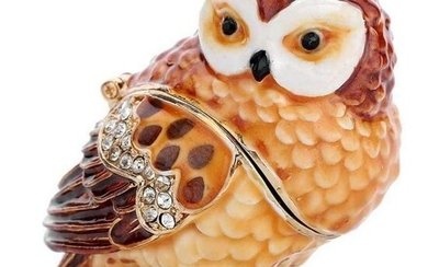 Little Golden Owl Trinket Jewel Box