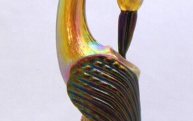 Loetz stork art glass figure