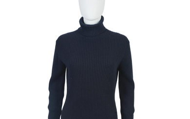 Loro Piana: a Navy Knitted Baby Cashmere Roll Neck Jumper...