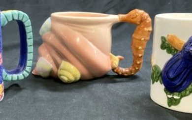 Lot 3 Trademarked Assorted Porcelain Mugs