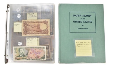 Lot 55 pcs. AND Book, Vintage & Antique Paper Money/Currency, Incl; 1924 100 Marks Germany Reich's