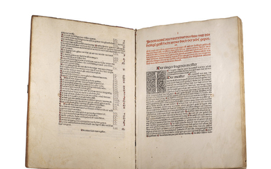 MARCUS VON LINDAU (c.1325-1392). Buch der zehn Gebote. [With:] Sprüche der heiligen Lehrer. Beklagung von einem sterbenden Menschen. Venice: Erhard Ratdolt, 1483.