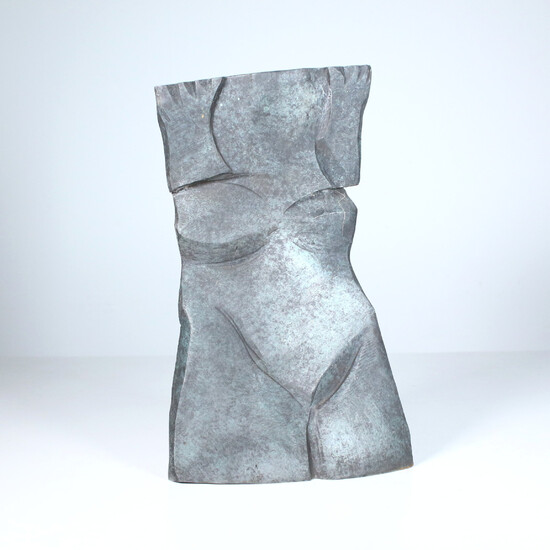 MAX MÜLLER (BK). His studio. 'Abstract female nude', bronze sculpture, unique.