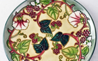 MOORCROFT; a limited edition plate in the 'Summer's End' pattern,...