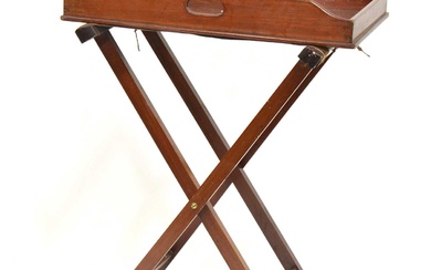 Mahogany butlers tray and stand, 19th Century