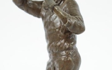 Mark Hopkins Down The Middle Bronze Golf Sculpture