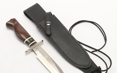 Martin Knives Co. Drop Point Knife with Leather Sheath