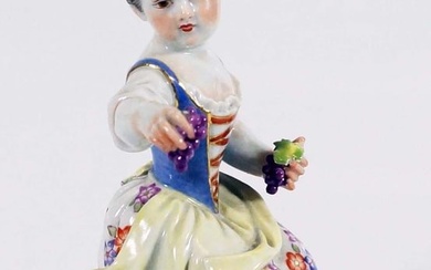 Meissen Porcelain Figure Of Girl With Grapes