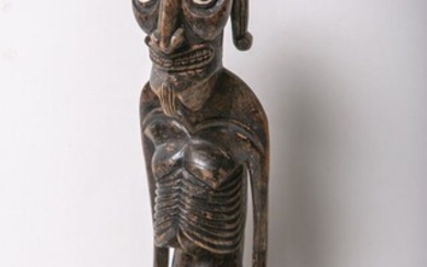 Moai Kavakava figure nervurée (Océanie, Papouasie-Nouvelle-Guinée), figure masculine en bois sculpté. La signification de cette...