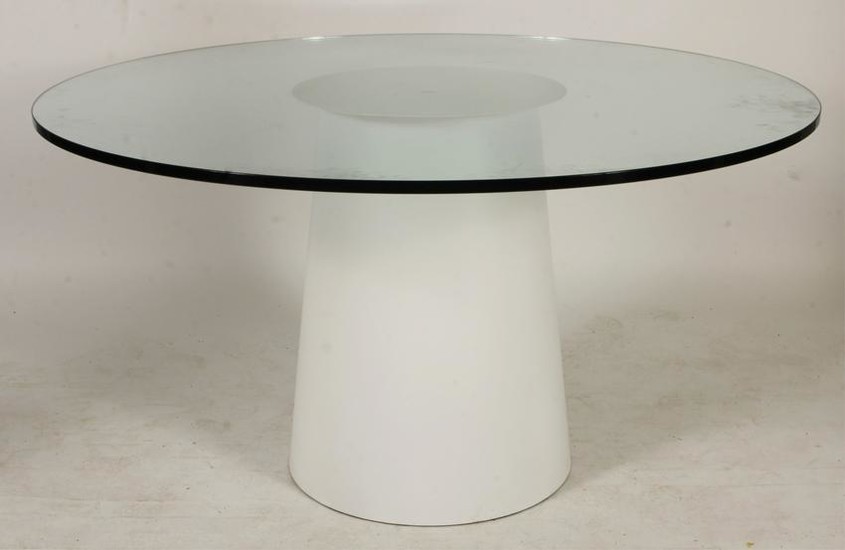 Modern Glass/Laminated Metal Dining Table
