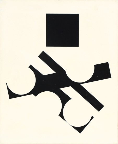 Mogens Lohmann: Composition, L. VIII, 1961. Signed and dated on the reverse. Oil on canvas. 73×61 cm.