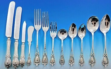 Monticello by Lunt Sterling Silver Flatware Set For 12 Service 144 Pieces Dinner