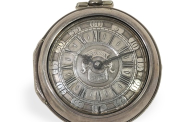 Montre de poche : très belle montre à deux boîtiers, vers 1740, John Newson London...