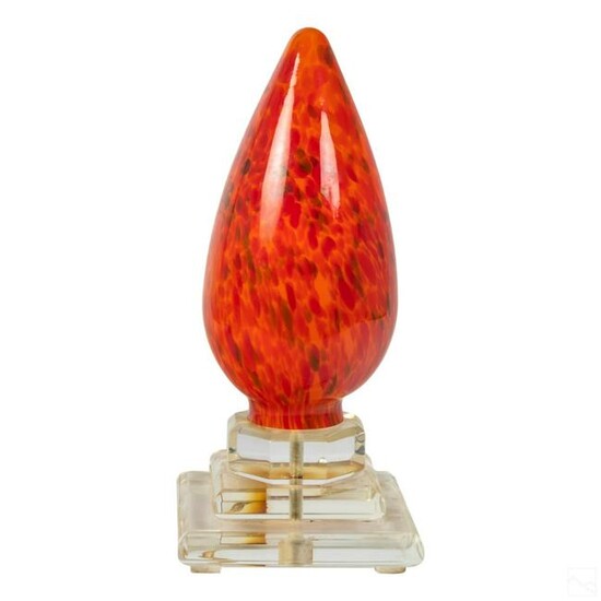 Murano Art Glass Dragon's Egg & Lucite Table Lamp
