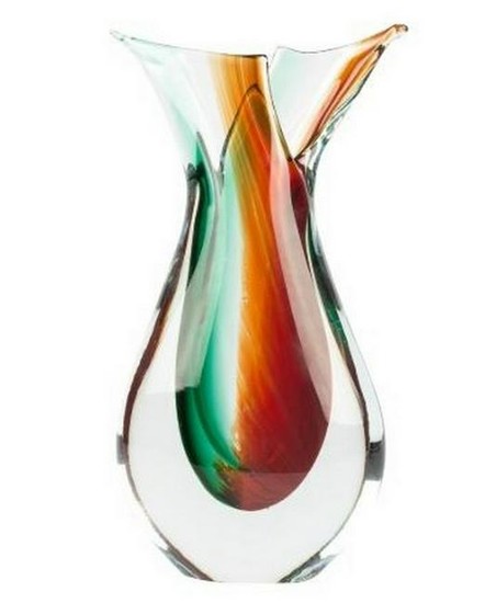 Murano Glass - Vase 'Fish' Sommerso Style