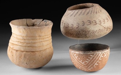 Native American Pottery Vessels - 2 Hohokam + Mogollon