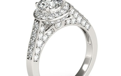Natural 2.75 CTW Diamond Engagement Ring 14K White Gold