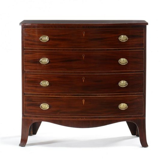 New England Federal Inlaid Mahogany Bowfront Chest of