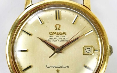OMEGA; a gentleman's vintage 18ct yellow gold automatic Constellation wristwatch...