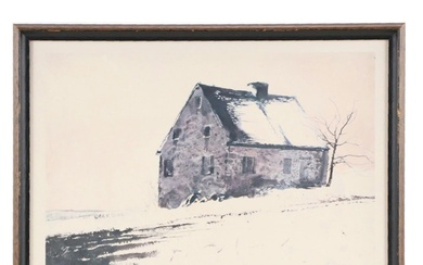 Offset Lithograph After Andrew Wyeth of Hans Herr House