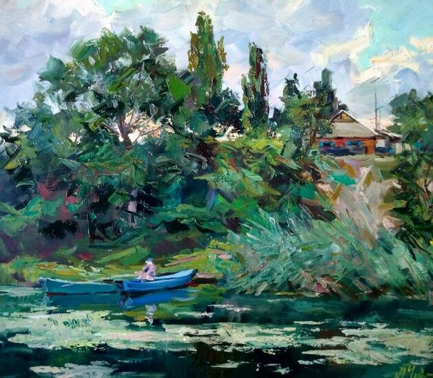 Oil painting Smaragde evening Alexander Nikolaevich Cherednichenko