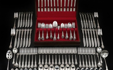 Oneida "Arbor Rose" Stainless Steel Flatware, Mid to Late 20th C.