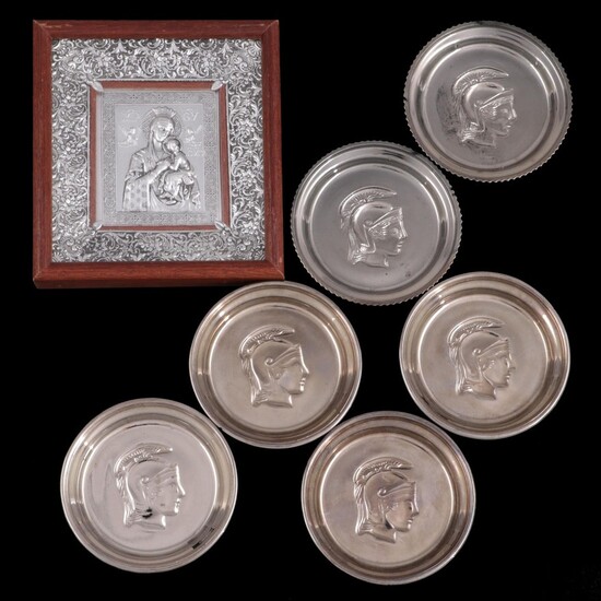 Our Lady of Perpetual Help Icon with Roman Soldier Head Coasters