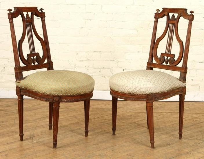 PAIR LATE 19TH C. FRENCH EMPIRE SIDE CHAIRS
