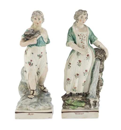 PAIR OF EARTHENWARE FIGURES NEO-CLASSIC PERIOD ENGLAND
