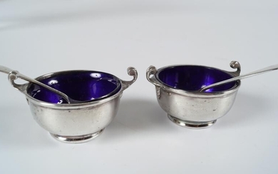 PAIR OF SILVER CONDIMENTS