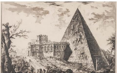 PIRANESI, GIOVANNI BATTISTA (1720-1778), "Veduta del Sepolero di Cajo Cestio"