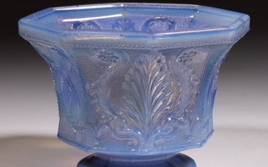 PRESSED LACY ACANTHUS LEAF AND SHIELD OPEN SUGAR BOWL