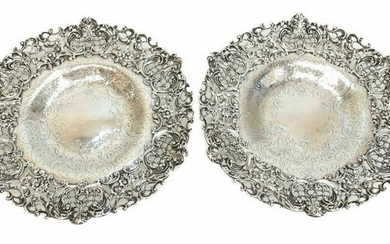 Pair Graff Washbourne & Dunn Sterling Silver Compotes