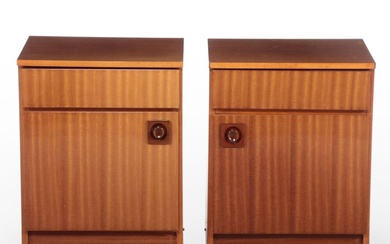 Pair of Eastern European Mid Century Modern Mahogany Bedside Cabinets