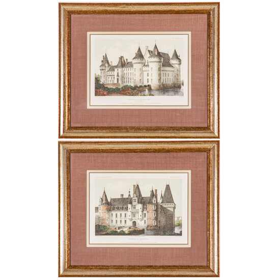 Pair of Framed French Chateau Prints