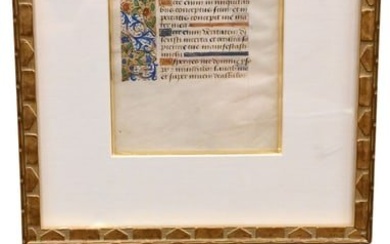 Pair of Illuminated Manuscripts "Book of Hours" Pages