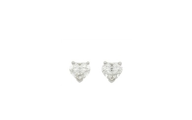 Pair of Platinum and Diamond Stud Earrings