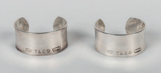 Pair of Tiffany bracelets made in silver.