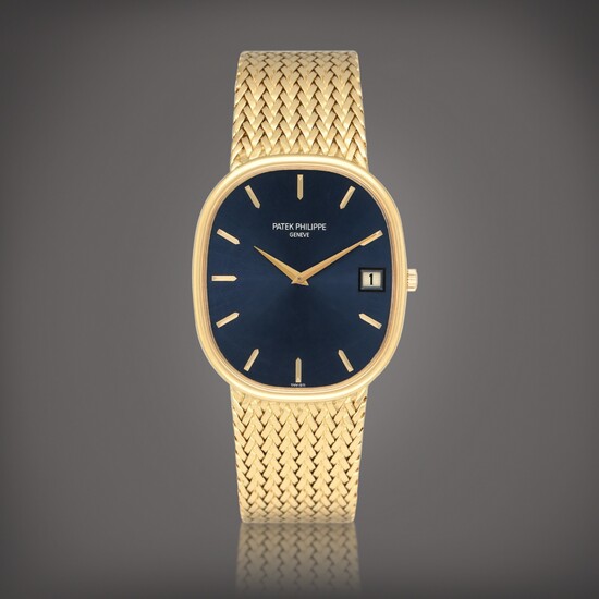 Patek Philippe Golden Ellipse, Reference 3605/1 | A yellow gold wristwatch with date and bracelet | Circa 1979