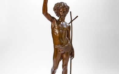 Paul DUBOIS (1829-1905). Saint Jean-Baptiste. Bronze... - Lot 76 - Le Floc'h